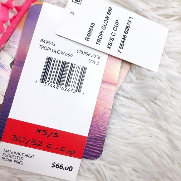 Coco Rave Pink Flamingo Bikini Top XS / S - Picture 5 of 6